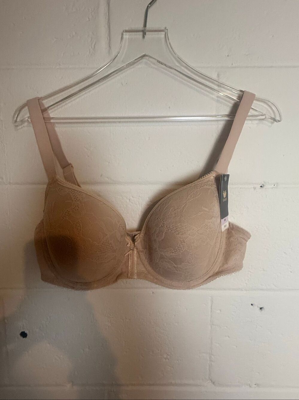 Wacoal Lace Finesse T-Shirt Bra 38D Sand Beige Underwire Contour Lace NWT